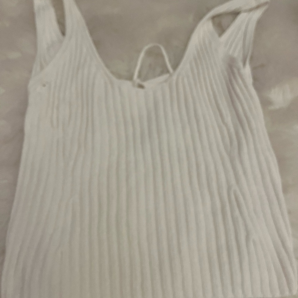Vince Cream Ribbed Tank Top